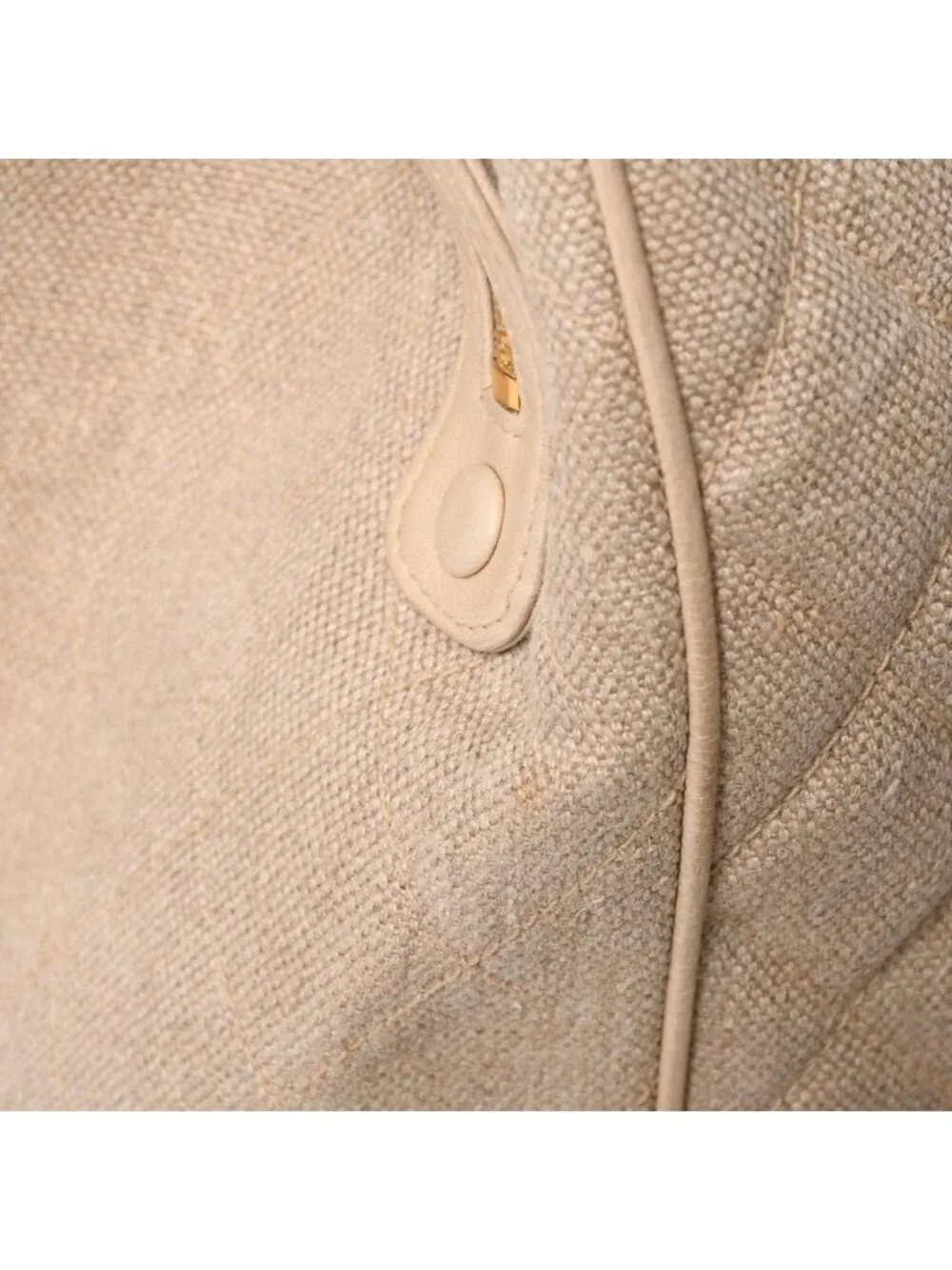 Chanel Supermodel XL Chain Tote Bag Linen CC Logo Coco Ball Beige